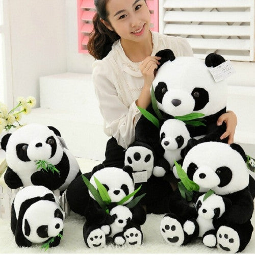 Sitting Mother and Baby Panda Plush Toys